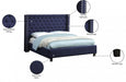 Ashton Linen Textured King Bed Blue - AshtonNavy-K