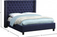 Ashton Linen Textured Queen Bed Blue - AshtonNavy-Q