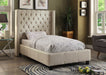 Ashton Linen Textured Twin Bed Beige - AshtonBeige-T