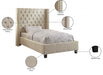 Ashton Linen Textured Twin Bed Beige - AshtonBeige-T