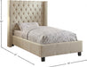 Ashton Linen Textured Twin Bed Beige - AshtonBeige-T