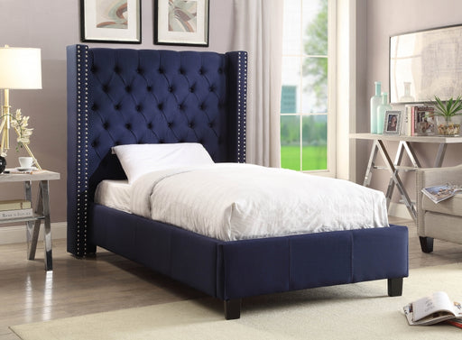 Ashton Linen Textured Twin Bed Blue - AshtonNavy-T