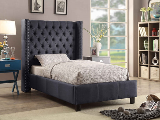 Ashton Linen Textured Twin Bed Grey - AshtonGrey-T