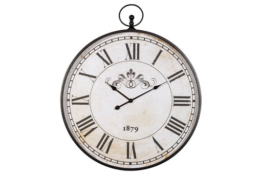 Augustina Antique Black Wall Clock - A8010110 - Gate Furniture