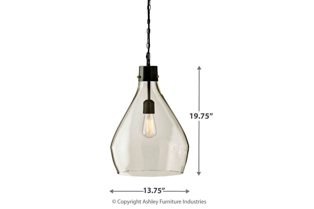 Avalbane Clear/Gray Pendant Light - L000468 - Gate Furniture