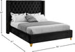 Barolo Velvet Full Bed Black - BaroloBlack-F