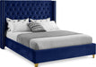 Barolo Velvet Full Bed Blue - BaroloNavy-F