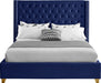 Barolo Velvet Full Bed Blue - BaroloNavy-F