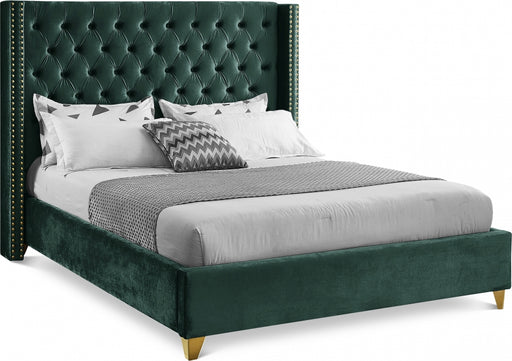 Barolo Velvet Full Bed Green - BaroloGreen-F