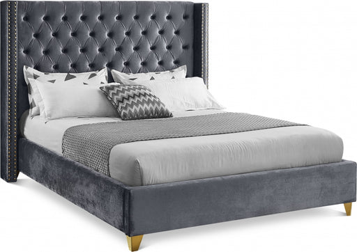 Barolo Velvet Full Bed Grey - BaroloGrey-F