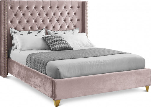 Barolo Velvet Full Bed Pink - BaroloPink-F