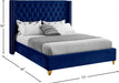 Barolo Velvet Queen Bed Blue - BaroloNavy-Q