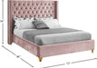 Barolo Velvet Queen Bed Pink - BaroloPink-Q