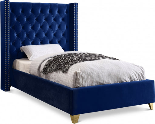 Barolo Velvet Twin Bed Blue - BaroloNavy-T