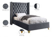 Barolo Velvet Twin Bed Grey - BaroloGrey-T