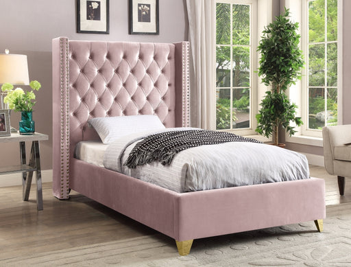 Barolo Velvet Twin Bed Pink - BaroloPink-T