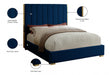 Becca Velvet King Bed Blue - BeccaNavy-K