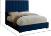 Becca Velvet King Bed Blue - BeccaNavy-K