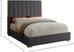 Becca Velvet King Bed Grey - BeccaGrey-K