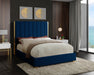 Becca Velvet Queen Bed Blue - BeccaNavy-Q