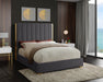 Becca Velvet Queen Bed Grey - BeccaGrey-Q