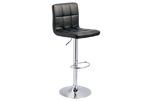 Bellatier Black/Chrome Finish Adjustable Height Bar Stool - D120-130 - Gate Furniture