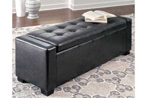 Benches Black Upholstered Storage Bench - B010-209 - Gate Furniture