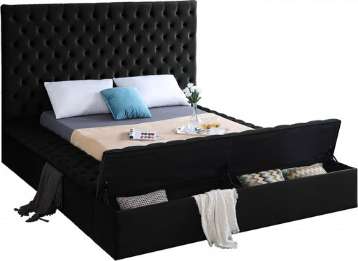 Bliss Velvet Full Bed (3 Boxes) Black - BlissBlack-F