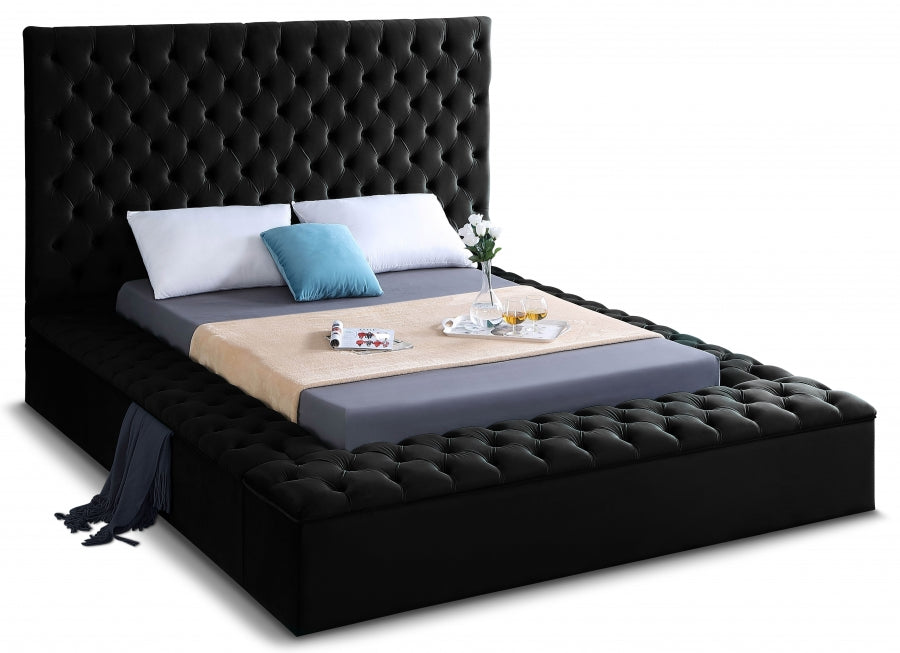 Bliss Velvet Full Bed (3 Boxes) Black - BlissBlack-F