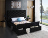 Bliss Velvet Full Bed (3 Boxes) Black - BlissBlack-F