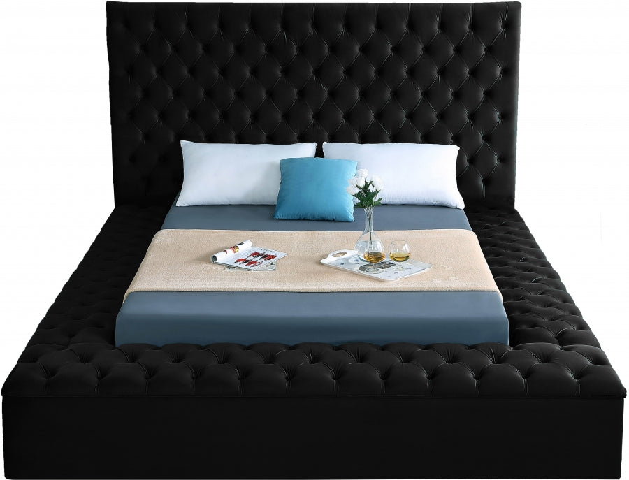 Bliss Velvet Full Bed (3 Boxes) Black - BlissBlack-F