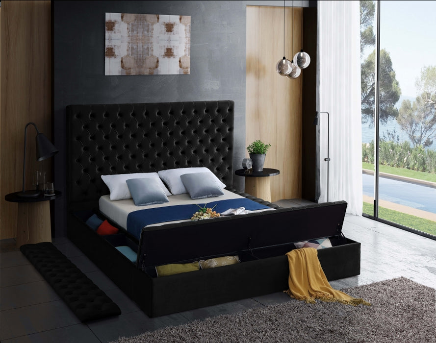 Bliss Velvet Full Bed (3 Boxes) Black - BlissBlack-F