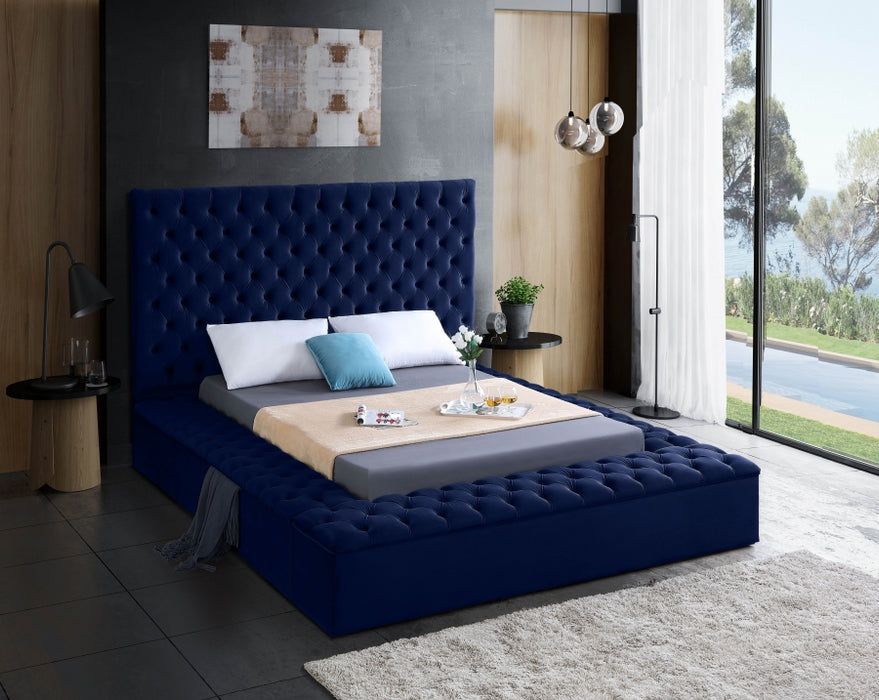 Bliss Velvet Full Bed (3 Boxes) Blue - BlissNavy-F