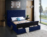 Bliss Velvet Full Bed (3 Boxes) Blue - BlissNavy-F