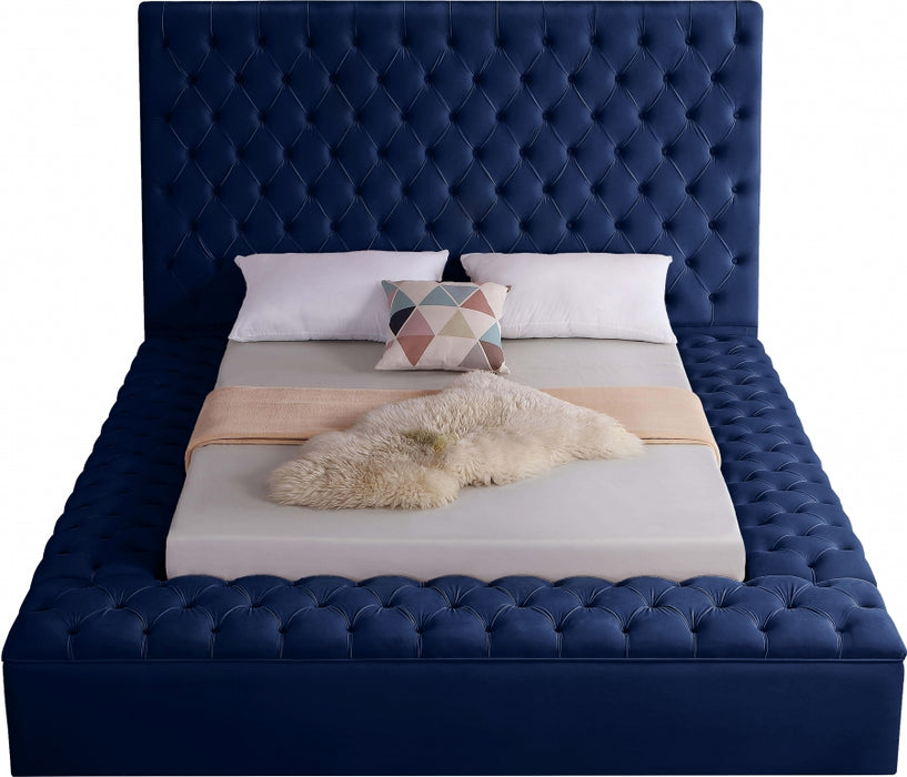 Bliss Velvet Full Bed (3 Boxes) Blue - BlissNavy-F