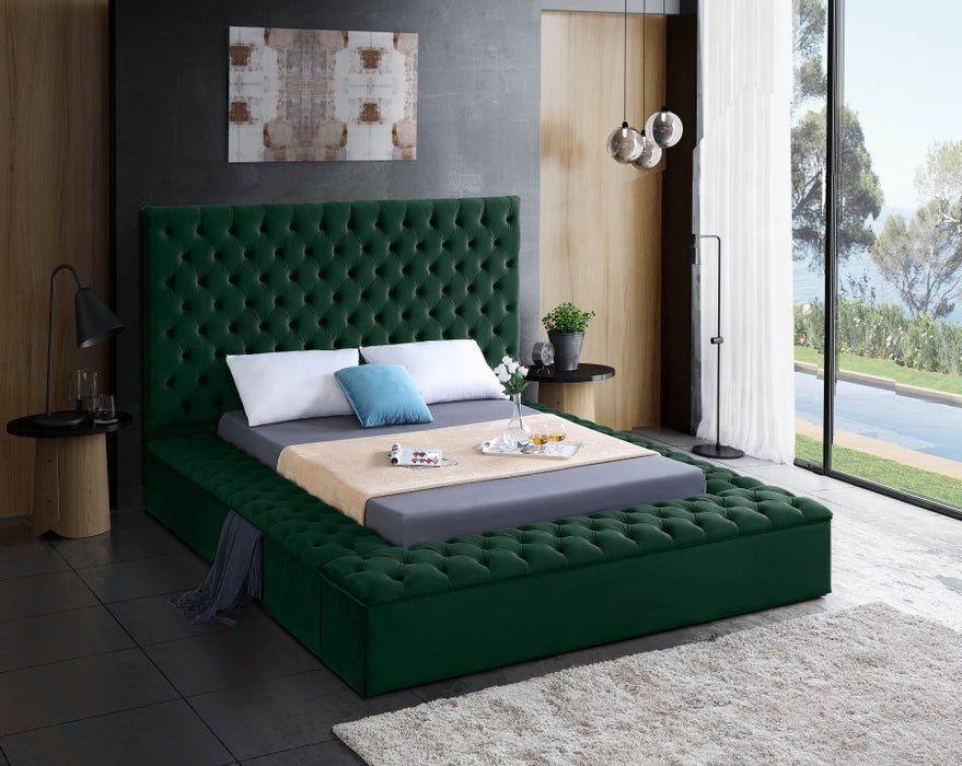 Bliss Velvet Full Bed (3 Boxes) Green - BlissGreen-F