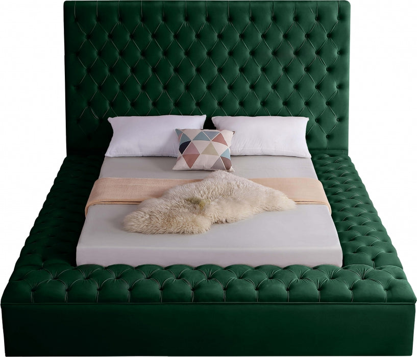 Bliss Velvet Full Bed (3 Boxes) Green - BlissGreen-F