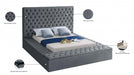 Bliss Velvet Full Bed (3 Boxes) Grey - BlissGrey-F