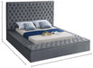 Bliss Velvet Full Bed (3 Boxes) Grey - BlissGrey-F