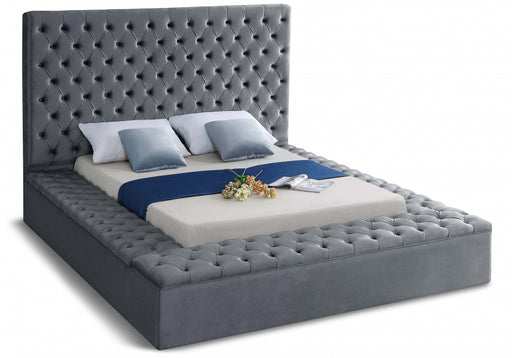 Bliss Velvet Full Bed (3 Boxes) Grey - BlissGrey-F