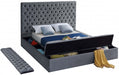 Bliss Velvet Full Bed (3 Boxes) Grey - BlissGrey-F