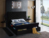 Bliss Velvet King Bed (3 Boxes) Black - BlissBlack-K