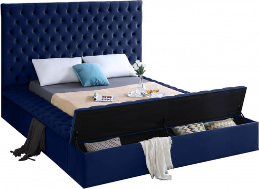 Bliss Velvet King Bed (3 Boxes) Blue - BlissNavy-K