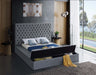 Bliss Velvet King Bed (3 Boxes) Grey - BlissGrey-K