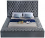 Bliss Velvet King Bed (3 Boxes) Grey - BlissGrey-K