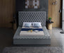 Bliss Velvet King Bed (3 Boxes) Grey - BlissGrey-K