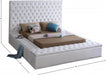 Bliss Velvet King Bed (3 Boxes) White - BlissWhite-K