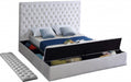 Bliss Velvet King Bed (3 Boxes) White - BlissWhite-K