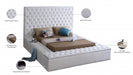 Bliss Velvet King Bed (3 Boxes) White - BlissWhite-K