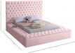 Bliss Velvet Queen Bed (3 Boxes) Pink - BlissPink-Q